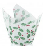 Christmas Holly (Green & Red Printed) Large Texas Muffin Parchment Wrap 250/ctn
