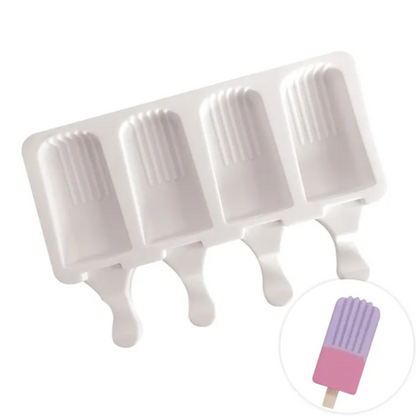 Cake Craft Ice Cream with Lines Popsicle Silicone Mould