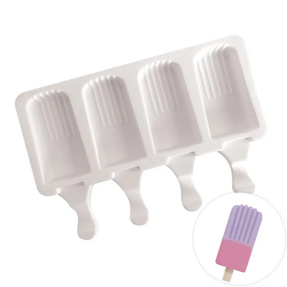 Cake Craft Ice Cream with Lines Popsicle Silicone Mould