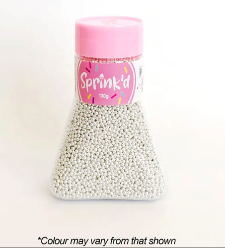 Sprink’d Silver Shiny 2mm Sugar Balls Sprinkles 130g