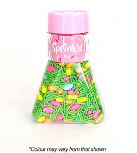 Sprink'd Pastel Eggs (Blue, Yellow, Orange & Pink) & Green Jimmies 130g