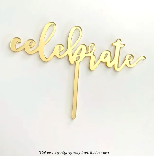 Cake Craft Celebrate Gold Mirror Acrylic Cake Topper