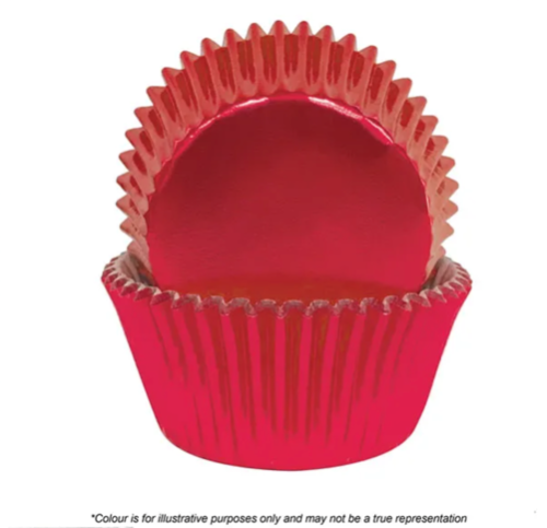 Cake Craft Foil Red Baking Cups 408 (44x30mm) pack of 72