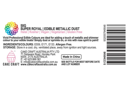 Vivid Edible Metallic Dust Super Royal Blue 50g