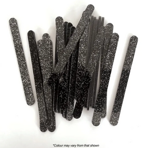Cake Craft Black Glitter Acrylic Popsicle Sticks 24/Pack 11cm Long