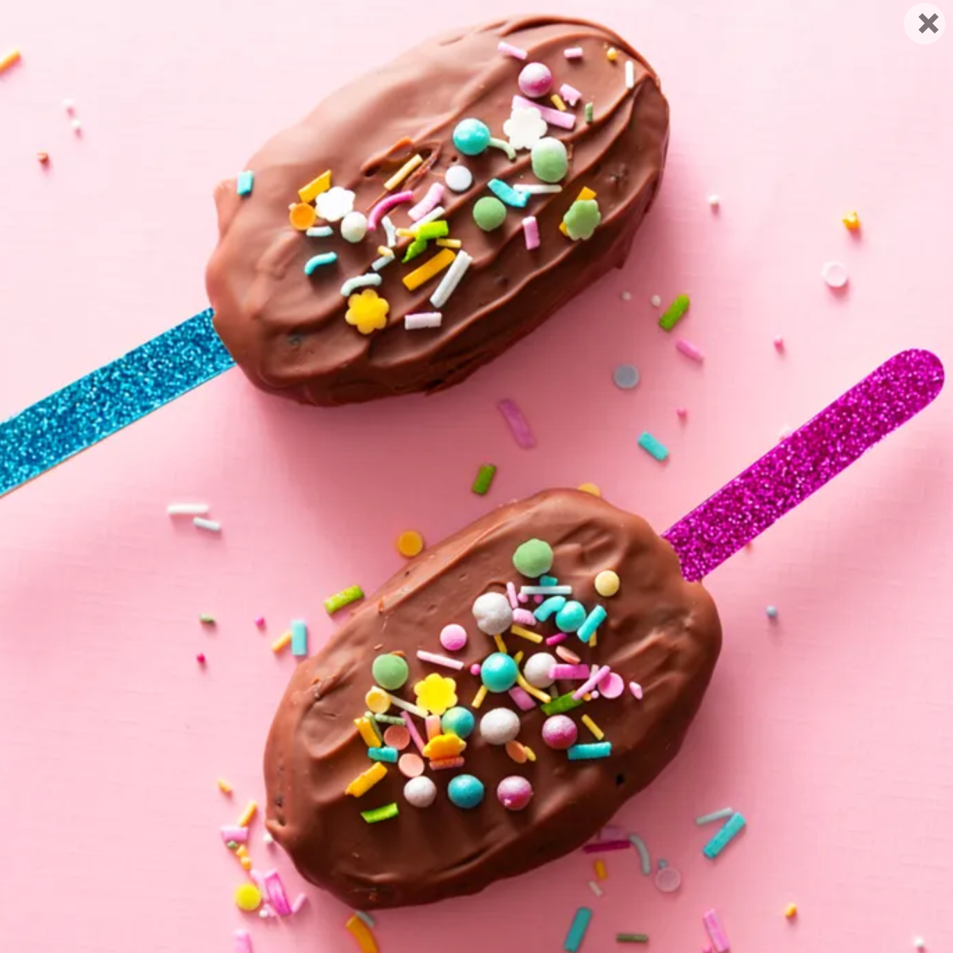 Cake Craft Popsicle Sticks Acrylic Pink Glitter 24/Pack