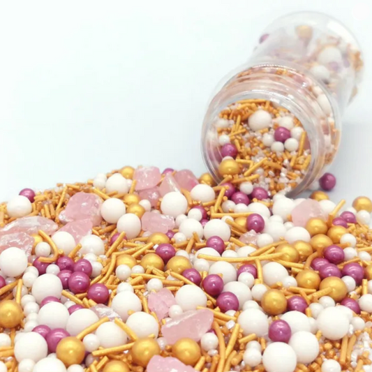 Sprink'd Autumn Sprinkle Mix 100g (Pink, White, Gold Sprinkles)