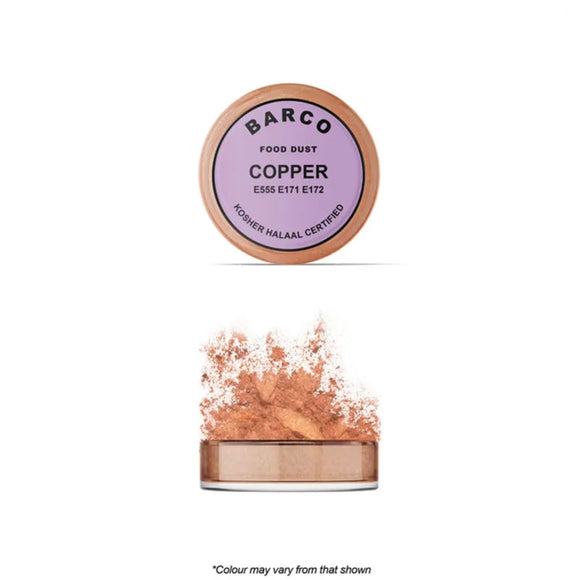 barco lilac label copper food lustre dust 10ml pot