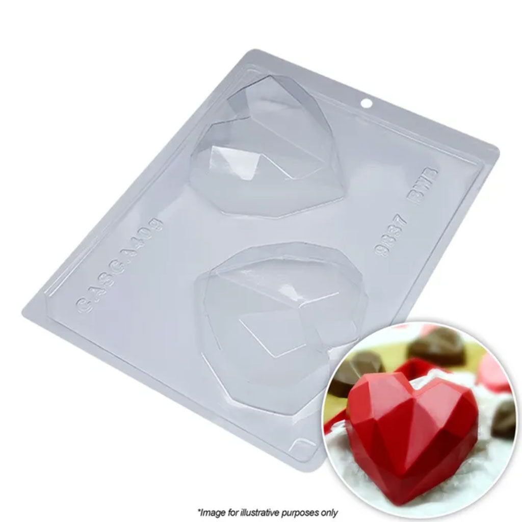 BWB Geo Heart Chocolate Mould makes 2 geo hearts 