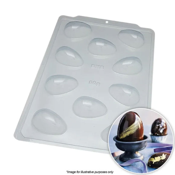 BWB 50g Smooth Egg Chocolate Mould makes 10 small 50g chocolate eggs
