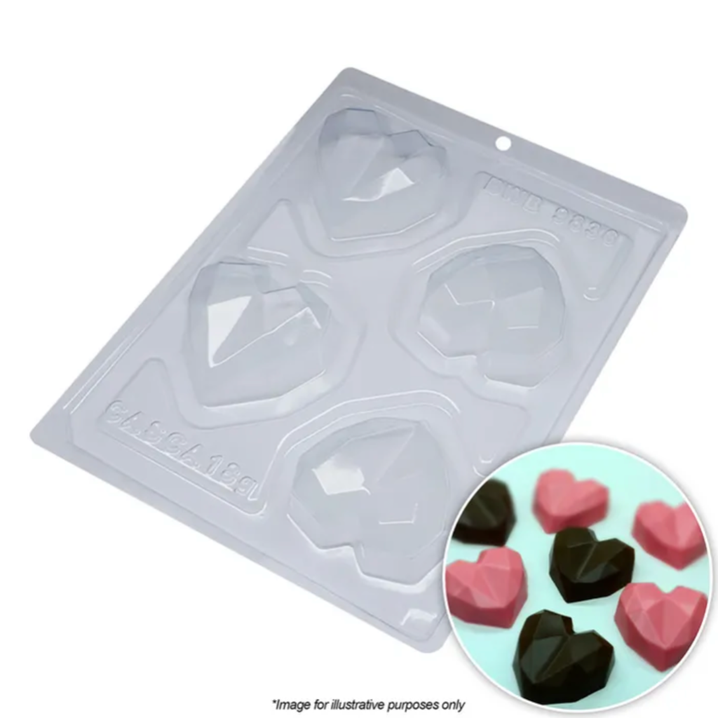 BWB Small Geo Heart Chocolate Mould 3 Piece