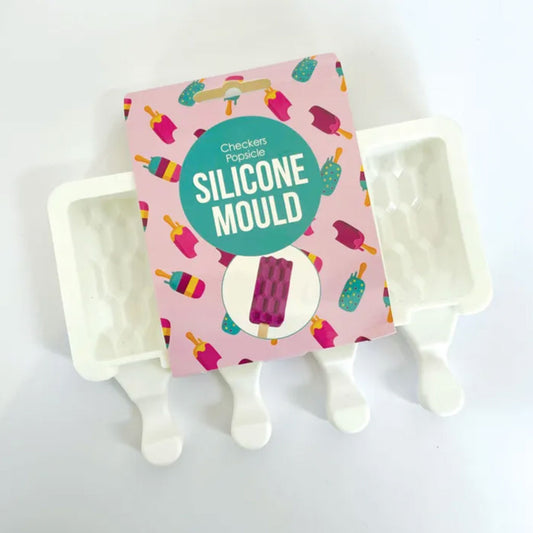 Cake Craft Checkers Silicone Popsicle Mould laid out to show