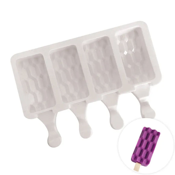 Cake Craft Checkers Silicone Popsicle Mould with purple cake pop