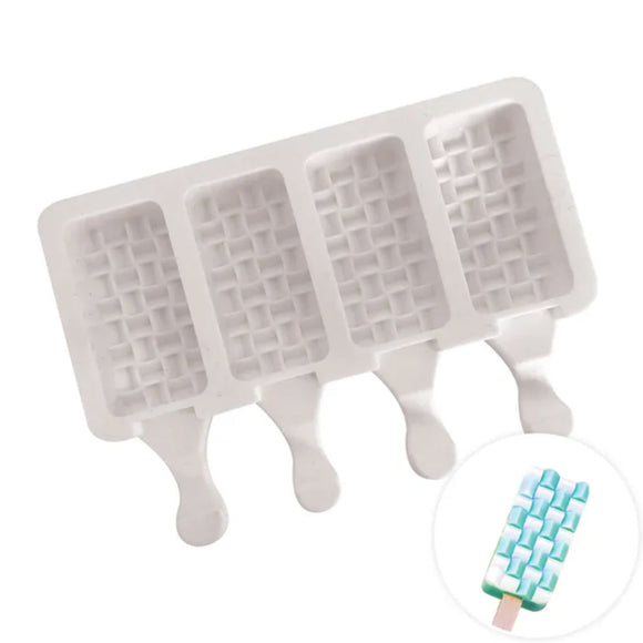 Cake Craft criss cross Silicone Popsicle Mould with blue and white cake pop