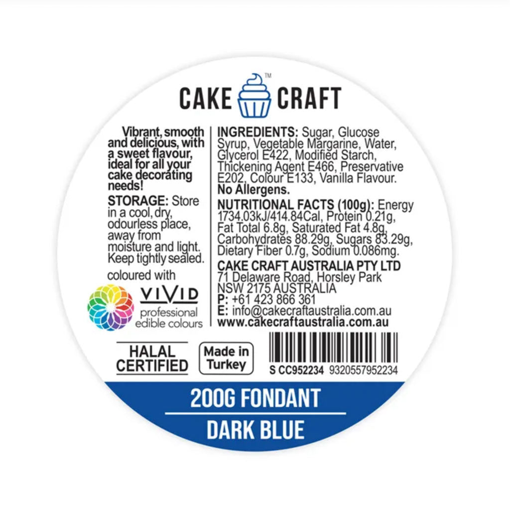 Cake Craft Fondant Dark Blue 200g | BB 10/26