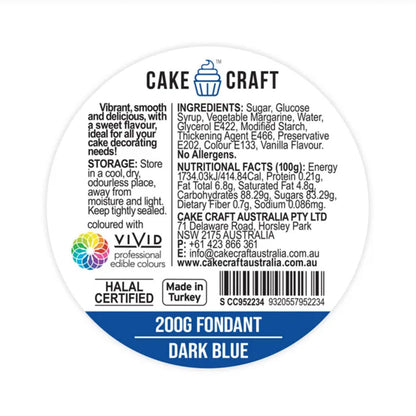 Cake Craft Fondant Dark Blue 200g | BB 10/26