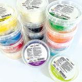 cake craft range of fondant colours stacked in tubs