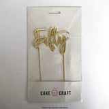Cake Craft Metal Cake Topper Fifty Gold