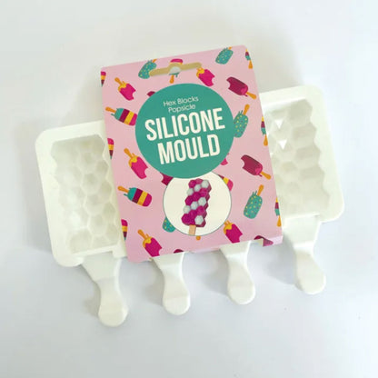 Cake Craft Hex Blocks Silicone Popsicle Mould laid out to show
