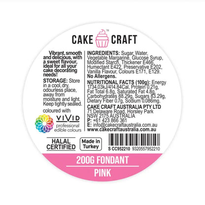 cake craft pink fondant icing label information