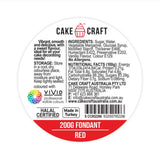 cake craft red fondant label information