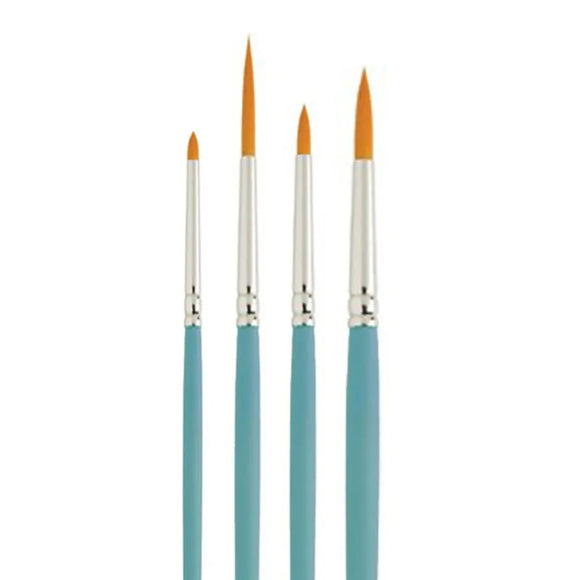4 piece nylon brush set with blue handles