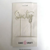 Cake Craft Metal Cake Topper Sixty Silver