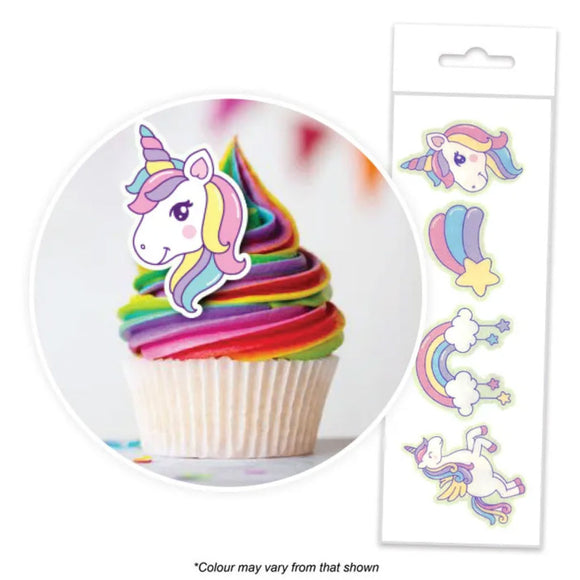 cake craft edible wafer toppers unicorn themed