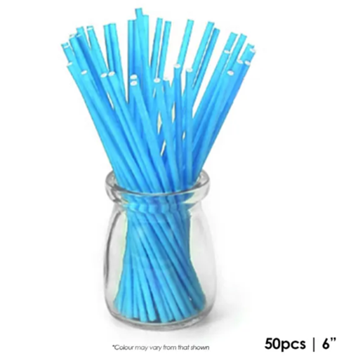 Cake Craft 6 Inch Pop Sticks Blue 50/Pack