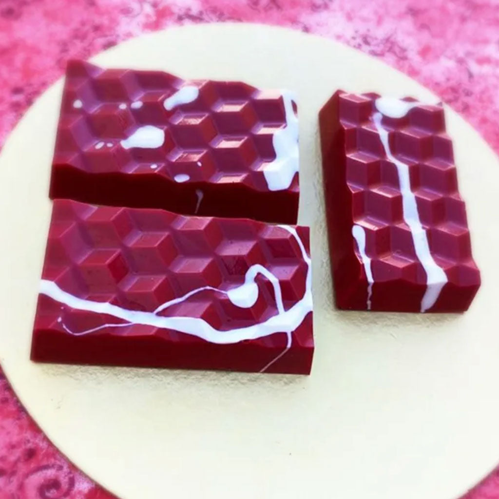 pink burgundy mini textured slabs made using bwb mini textured slab mould 