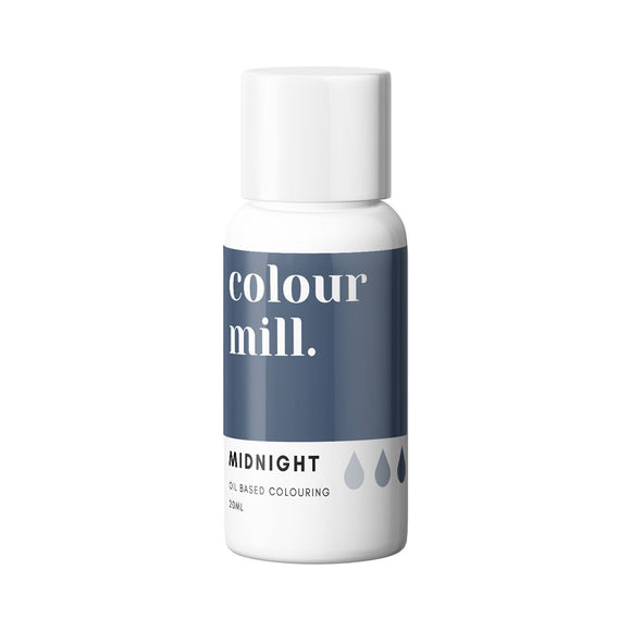 colour mill midnight blue oil based food colouring in an easy to use 20ml bottle