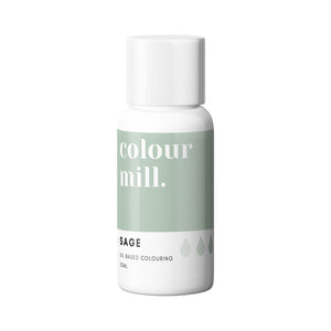 colour mill sage green oil based food colour in easy to use 20ml bottle