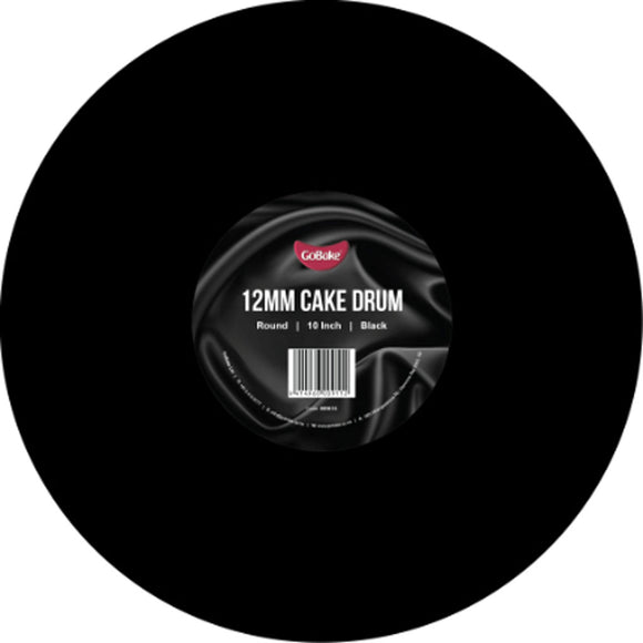 Cake Board Round Black 10 Inch | 12mm Drum Board
