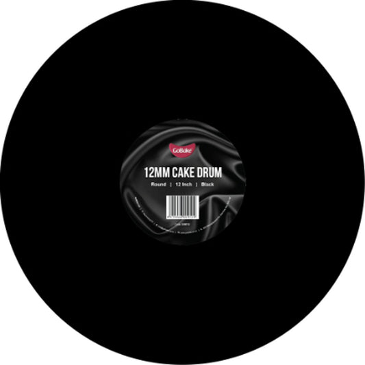 Cake Board Round Black 12 Inch | 12mm Drum Board