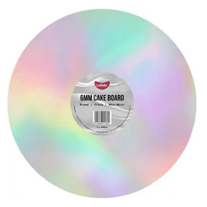 Cake Board Round Mirror Silver 10 Inch | 6mm Thick Masonite