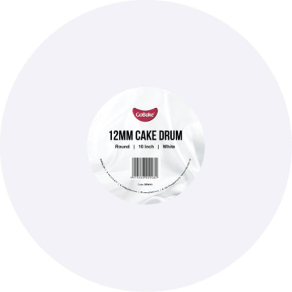 Cake Board Round White 10 Inch | 12mm Drum Board