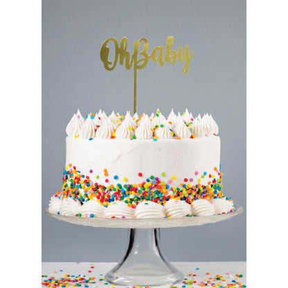 GoBake Acrylic Cake Topper Oh Baby Gold