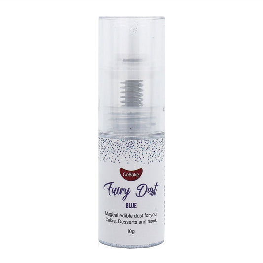 GoBake Blue Edible Fairy Dust glitter 10g in a spray pump bottle