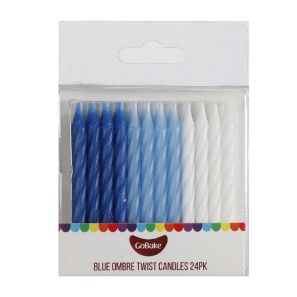 GoBake Twist Candles Blue Ombre 24/Pack
