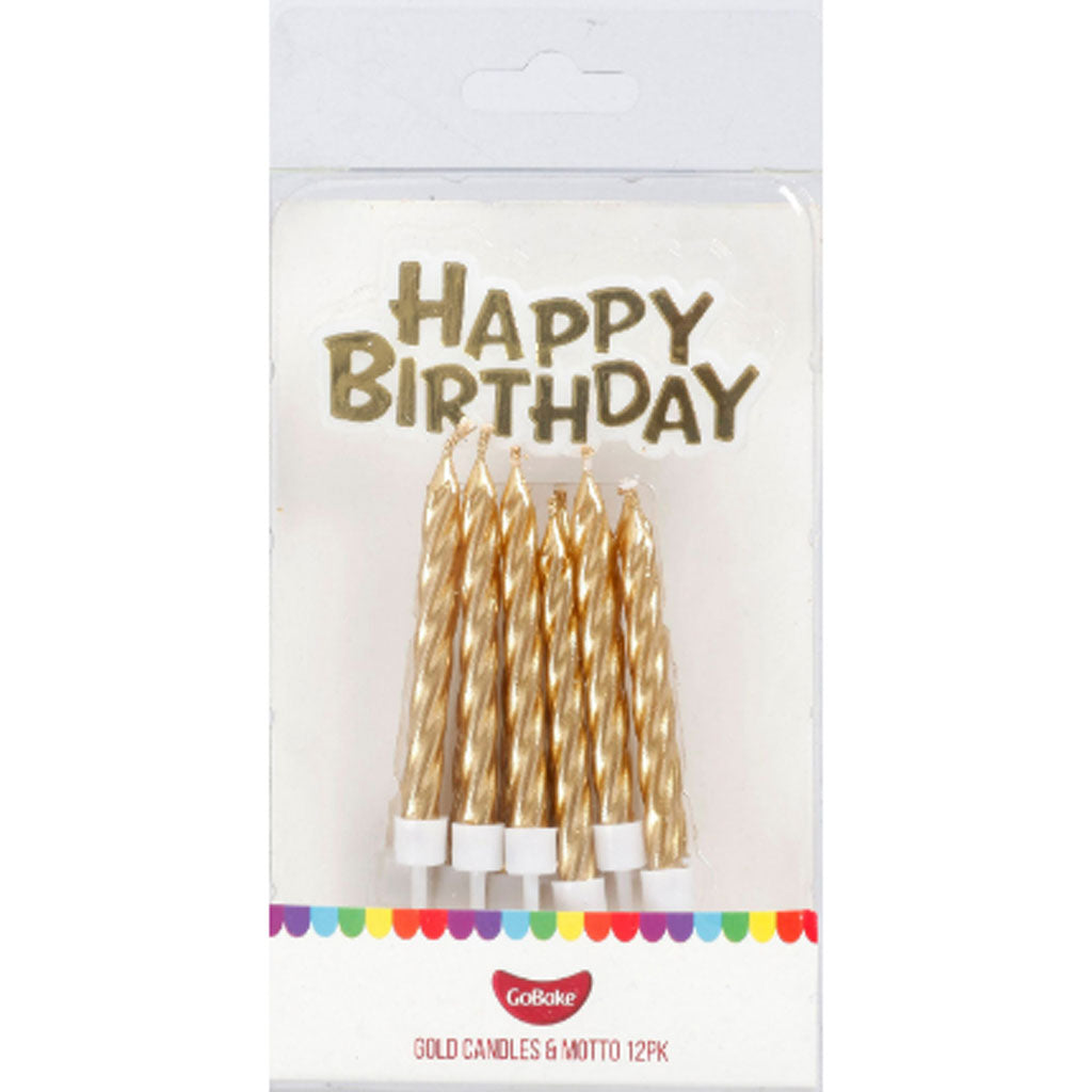 GoBake Candles & Motto Gold 12/Pack