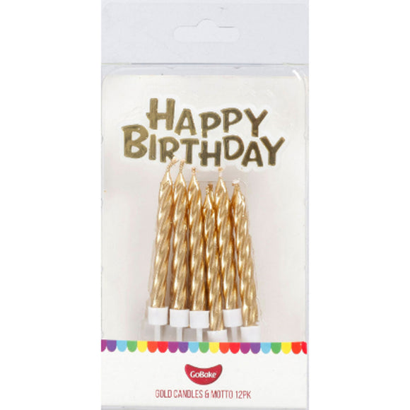GoBake Candles & Motto Gold 12/Pack