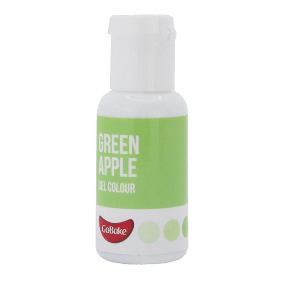 GoBake Green Apple Gel Food Colour 21g in white easy to use drop bottle