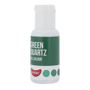 GoBake Green Quartz Gel Food Colour 21g in white easy to use drop bottle
