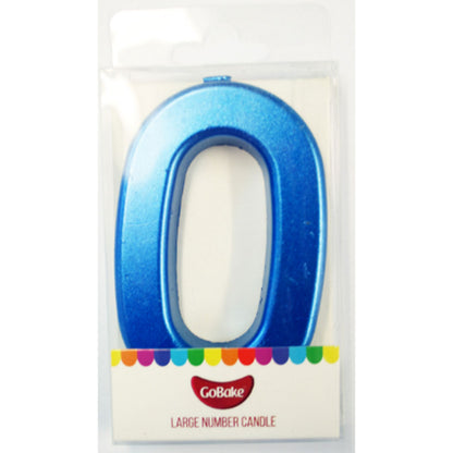 GoBake Large Metallic Number Candles #0