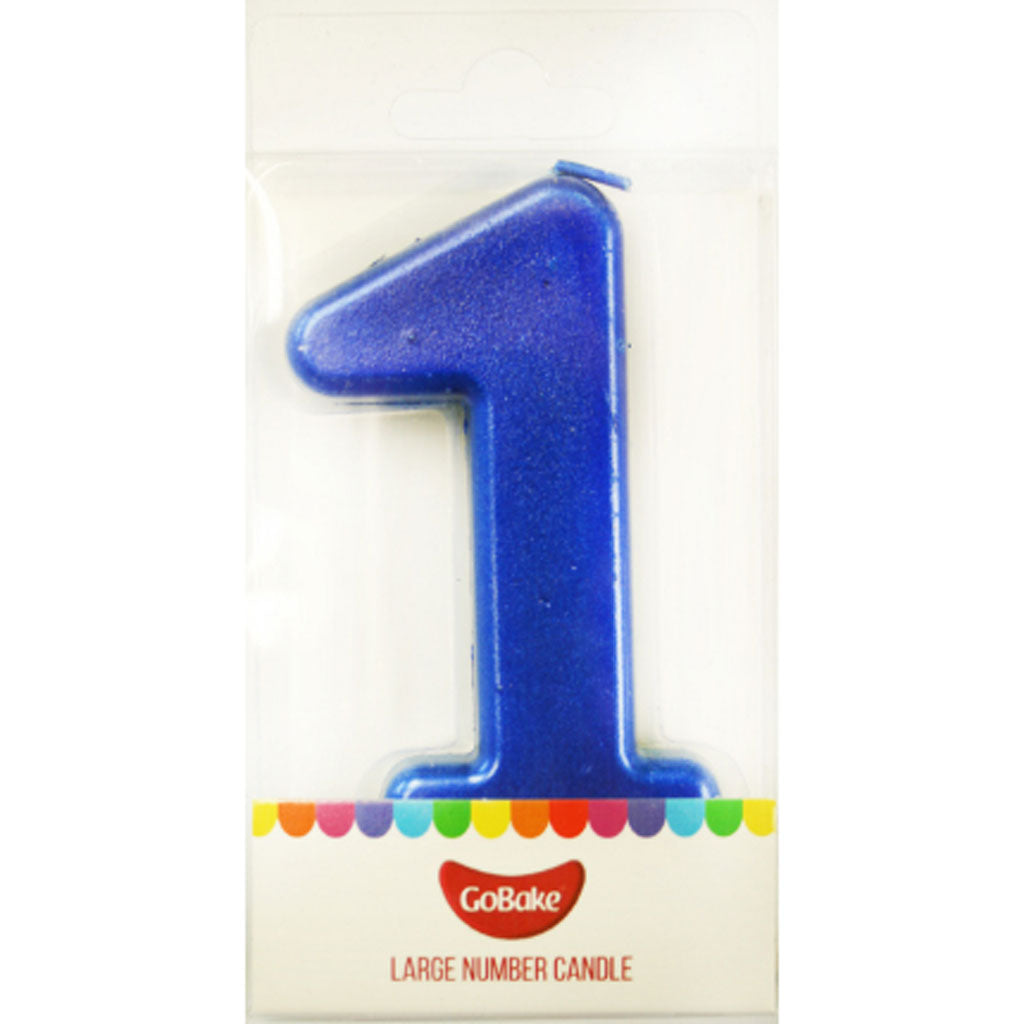 GoBake Large Metallic Number Candles #1
