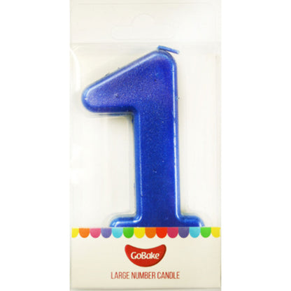 GoBake Large Metallic Number Candles #1