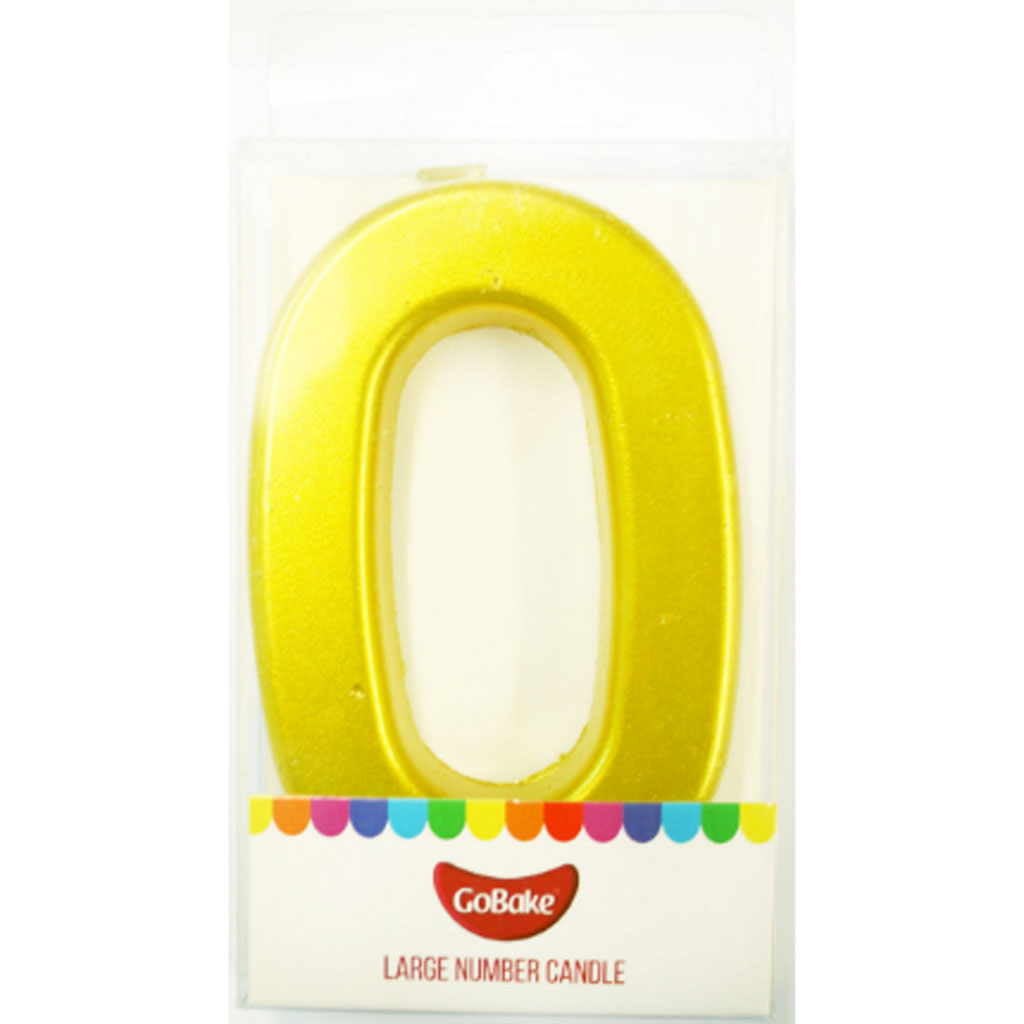 GoBake Large Metallic Number Candles #0