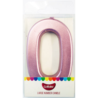 GoBake Large Metallic Number Candles #0