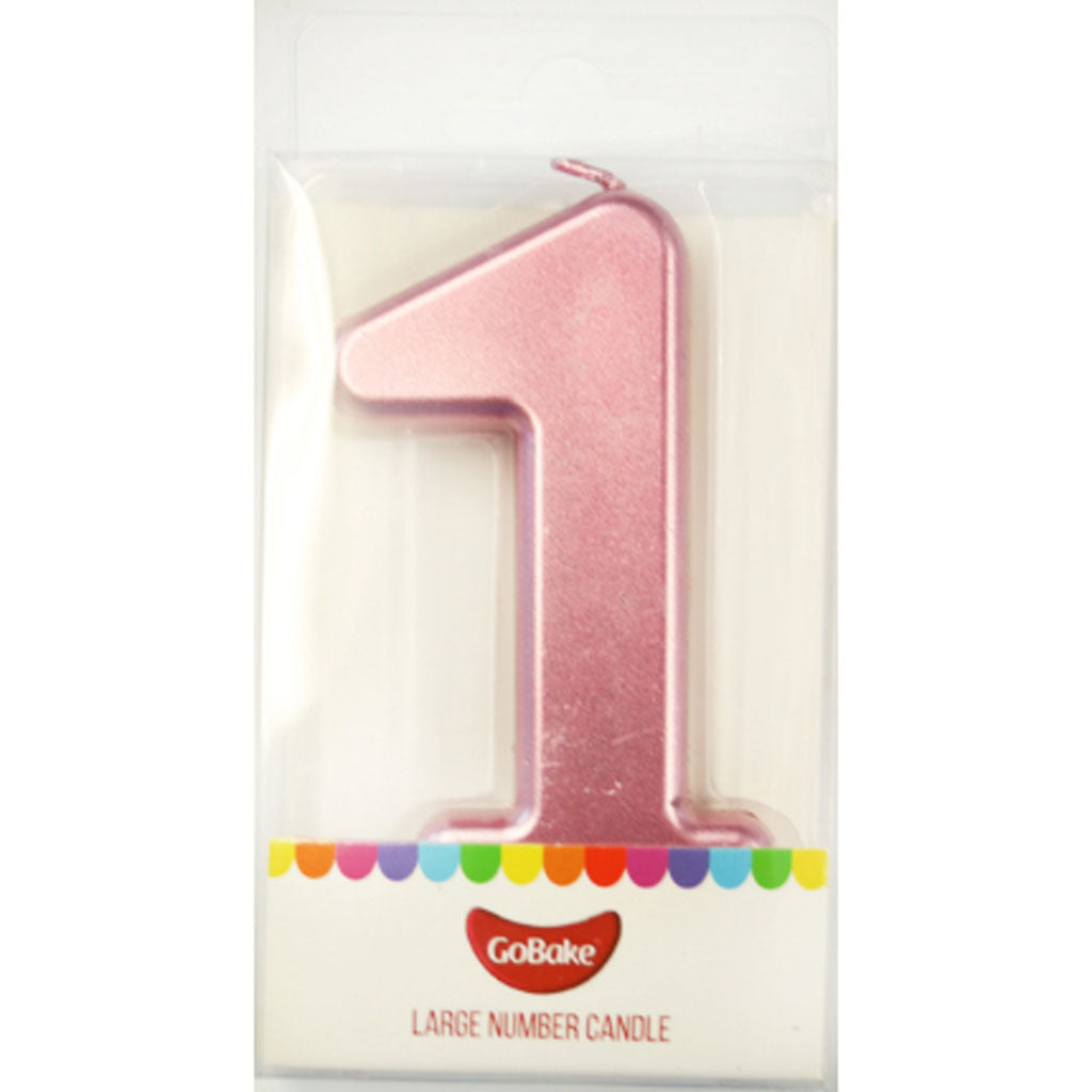 GoBake Large Metallic Number Candles #1