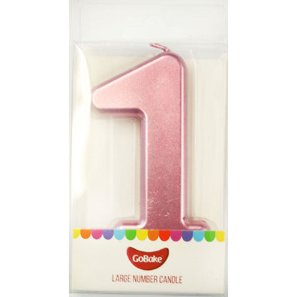 GoBake Large Metallic Number Candles #1